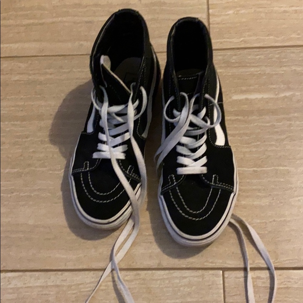 Vans high top black and white